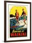 Surfing at Waikiki, Hawaii-null-Framed Art Print