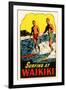 Surfing at Waikiki, Hawaii-null-Framed Art Print