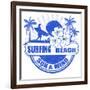 Surfing Beach Stamp-radubalint-Framed Art Print