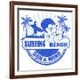 Surfing Beach Stamp-radubalint-Framed Art Print