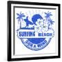 Surfing Beach Stamp-radubalint-Framed Art Print