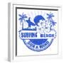 Surfing Beach Stamp-radubalint-Framed Art Print