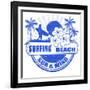 Surfing Beach Stamp-radubalint-Framed Art Print