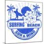 Surfing Beach Stamp-radubalint-Mounted Art Print