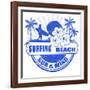 Surfing Beach Stamp-radubalint-Framed Art Print