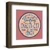 Surfing Beach Vintage Label-null-Framed Art Print