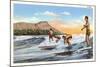 Surfing, Hawaii-null-Mounted Art Print