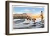 Surfing, Hawaii-null-Framed Art Print