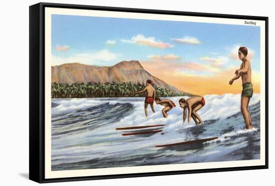 Surfing, Hawaii-null-Framed Stretched Canvas