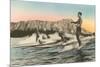 Surfing in Hawaii by Diamond Head-null-Mounted Premium Giclee Print