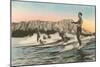 Surfing in Hawaii by Diamond Head-null-Mounted Art Print
