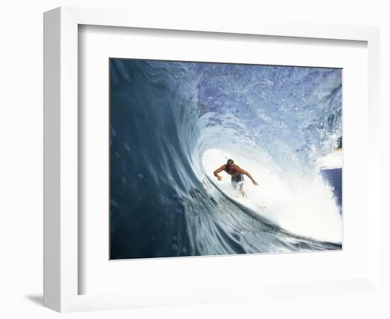 Surfing in the Tube-Sean Davey-Framed Photographic Print