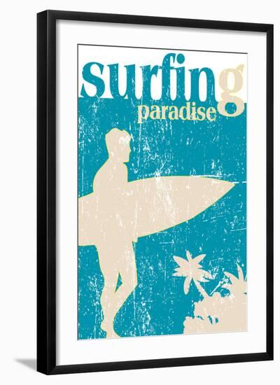 Surfing Poster-kots-Framed Art Print