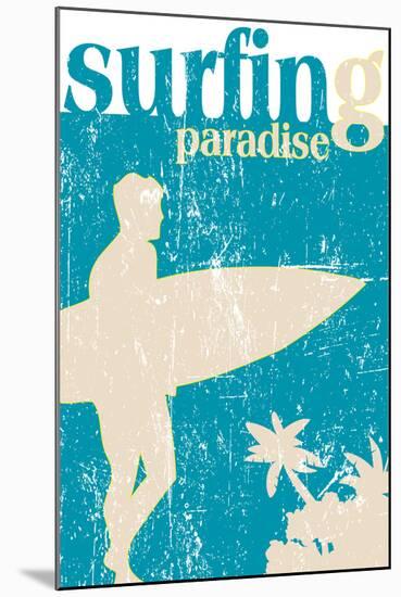 Surfing Poster-kots-Mounted Art Print