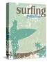 Surfing Poster-kots-Stretched Canvas