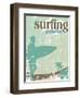 Surfing Poster-kots-Framed Art Print