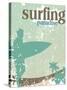 Surfing Poster-kots-Stretched Canvas