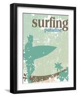 Surfing Poster-kots-Framed Art Print
