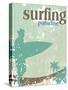 Surfing Poster-kots-Stretched Canvas