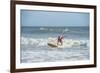 Surfing Santas, Cocoa Beach, Florida, USA-Lisa Engelbrecht-Framed Photographic Print