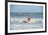 Surfing Santas, Cocoa Beach, Florida, USA-Lisa Engelbrecht-Framed Photographic Print