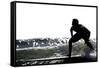 Surfing Silhouette I-Karen Williams-Framed Stretched Canvas