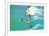 Surfing with Long Boards-null-Framed Art Print