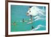 Surfing with Long Boards-null-Framed Art Print