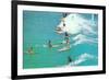 Surfing with Long Boards-null-Framed Art Print