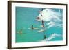 Surfing with Long Boards-null-Framed Art Print