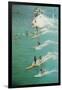 Surfing with Longboards-null-Framed Art Print