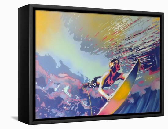 Surfing-Abstract Graffiti-Framed Stretched Canvas
