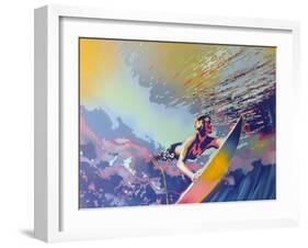 Surfing-Abstract Graffiti-Framed Giclee Print