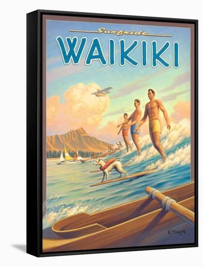 Surfride Waikiki-Kerne Erickson-Framed Stretched Canvas