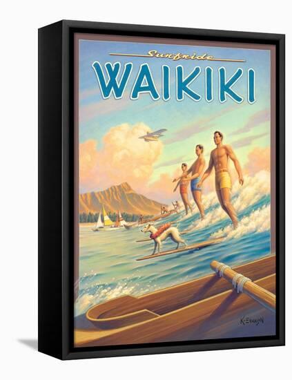 Surfride Waikiki-Kerne Erickson-Framed Stretched Canvas