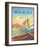 Surfride Waikiki-Kerne Erickson-Framed Art Print