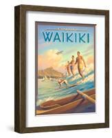 Surfride Waikiki-Kerne Erickson-Framed Art Print