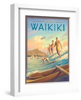 Surfride Waikiki-Kerne Erickson-Framed Art Print