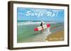 Surfs Up, San Diego, California-null-Framed Art Print