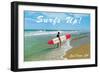 Surfs Up, San Diego, California-null-Framed Art Print