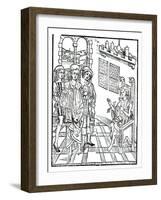 Surgeon Visits a Man with Arrow Wounds, from 'Das Buch der Cirugia' published Strasbourg, 1497-Hieronymus Brunschwig-Framed Giclee Print