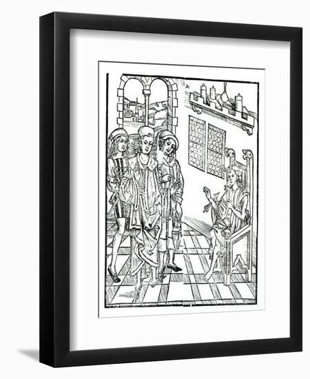 Surgeon Visits a Man with Arrow Wounds, from 'Das Buch der Cirugia' published Strasbourg, 1497-Hieronymus Brunschwig-Framed Giclee Print