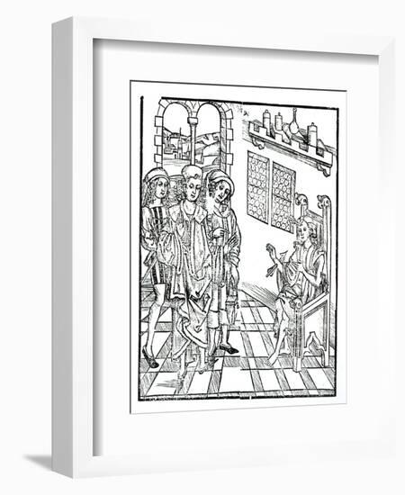 Surgeon Visits a Man with Arrow Wounds, from 'Das Buch der Cirugia' published Strasbourg, 1497-Hieronymus Brunschwig-Framed Giclee Print