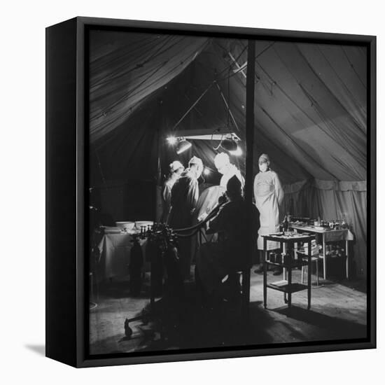 Surgeons Operating on Patient at Casualty Clearing Station-William Vandivert-Framed Stretched Canvas