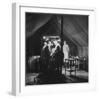 Surgeons Operating on Patient at Casualty Clearing Station-William Vandivert-Framed Premium Photographic Print