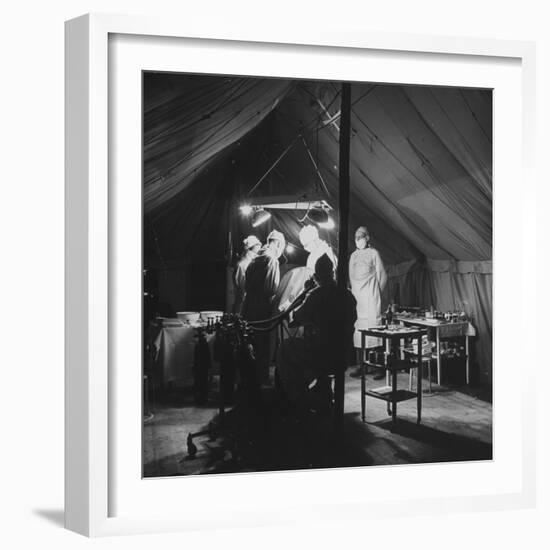 Surgeons Operating on Patient at Casualty Clearing Station-William Vandivert-Framed Premium Photographic Print