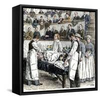 Surgery Performed Before Audience of Medical Students at Bellevue in New York City, 1890s-null-Framed Stretched Canvas