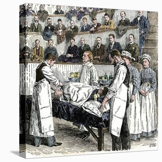 Surgery Performed Before Audience of Medical Students at Bellevue in New York City, 1890s-null-Stretched Canvas