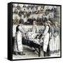 Surgery Performed Before Audience of Medical Students at Bellevue in New York City, 1890s-null-Framed Stretched Canvas