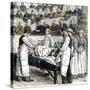 Surgery Performed Before Audience of Medical Students at Bellevue in New York City, 1890s-null-Stretched Canvas